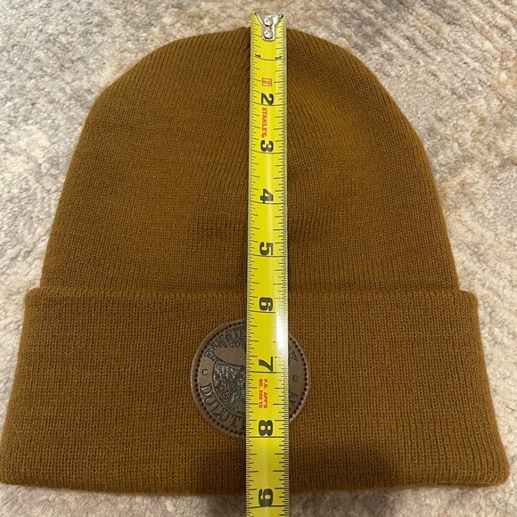 Duluth Pack Beanie Hat Leather Logo Light Brown/Camel Color Like New - Picture 6 of 6